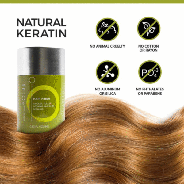 FOCUS HAIR THICKENING FIBERS FOR MEN AND WOMEN - REVITALIZE YOUR HAIR WITH TEXTURIZING HAIR FILLER - RAPIDLY CONCEAL ALOPECIA AREATA & HAIR LOSS - 6G / 0.21OZ - Image 5