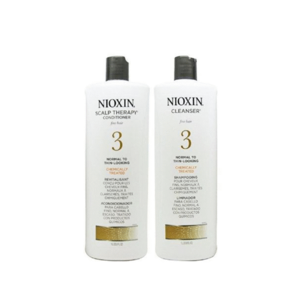 NIOXIN SYSTEM 3 CLEANSER SHAMPOO & SCALP THERAPY CONDITIONER 33.8 OZ/LITER DUO