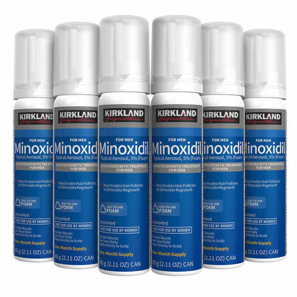 Kirkland Minoxidil 5% Foam Men 6 Month Hair Loss Regrowth Treatment (128 boxes) - Image 3